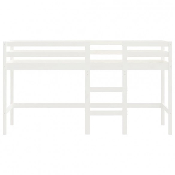 Lit mezzanine enfants échelle blanc 80x200 cm bois pin massif