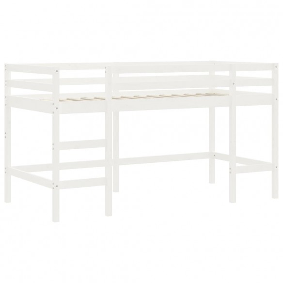 Lit mezzanine enfants échelle blanc 90x190 cm bois pin massif