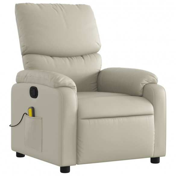 Fauteuil inclinable de massage Crème Similicuir