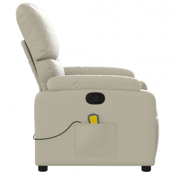 Fauteuil inclinable de massage Crème Similicuir