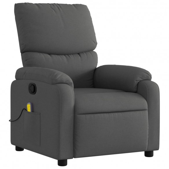 Fauteuil de massage inclinable Gris foncé Tissu