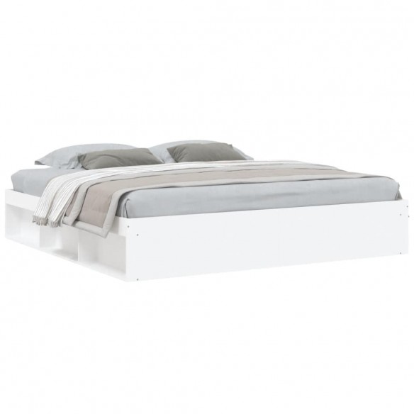 Cadre de lit blanc 200x200 cm