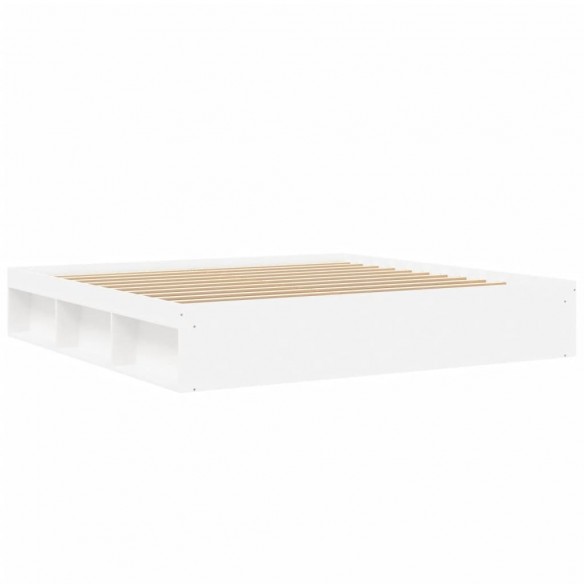 Cadre de lit blanc 200x200 cm