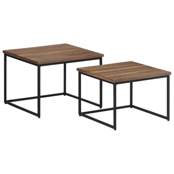 Tables basses gigognes 2 pcs bois massif de teck