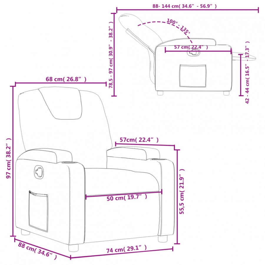 Fauteuil inclinable Noir Similicuir Fauteuil inclinable Noir Similicuir