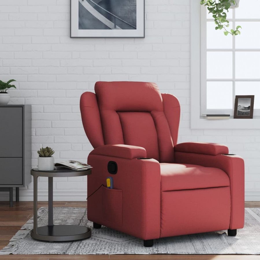 Fauteuil de massage inclinable Rouge bordeaux Similicuir