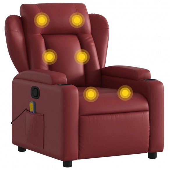 Fauteuil de massage inclinable Rouge bordeaux Similicuir