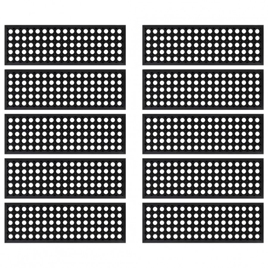 Marches d'escalier 10 pcs 25x75 cm caoutchouc