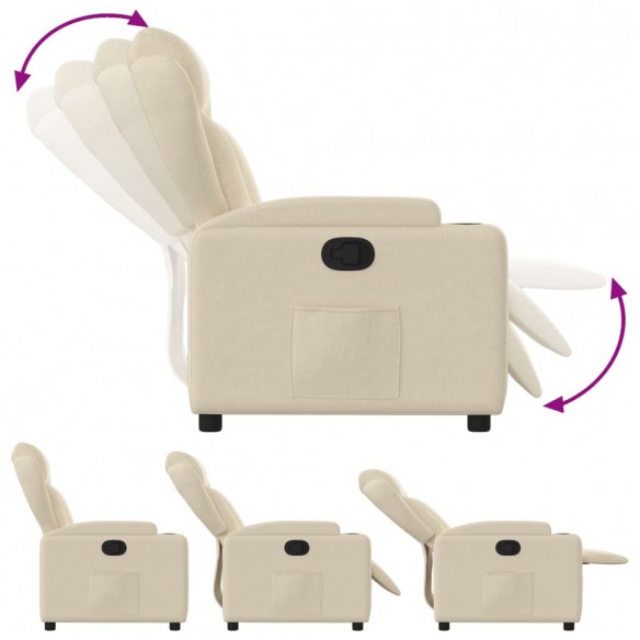 Fauteuil inclinable Crème Tissu