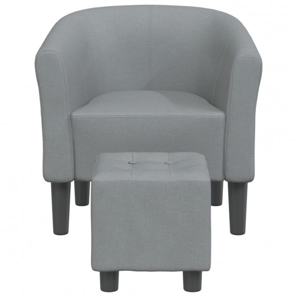 Fauteuil cabriolet avec repose-pied gris clair tissu