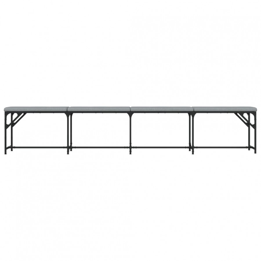 Banc à manger gris clair 248x32x45 cm acier et tissu
