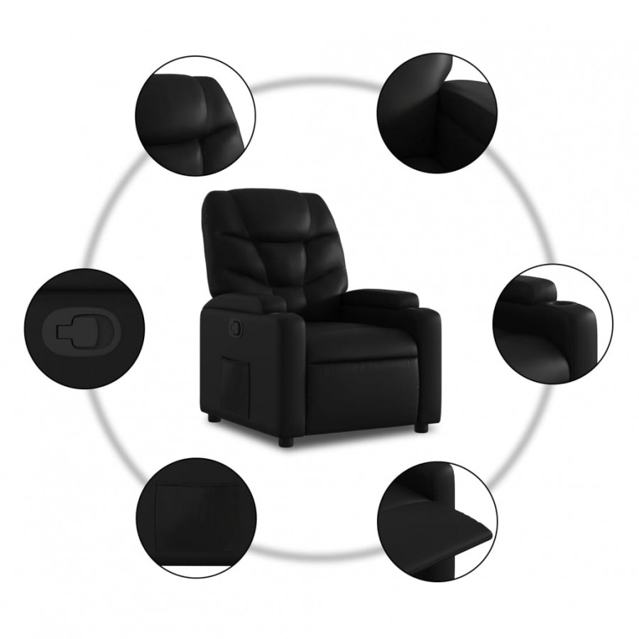 Fauteuil inclinable Noir Similicuir Fauteuil inclinable Noir Similicuir