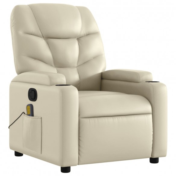 Fauteuil inclinable de massage Crème Similicuir