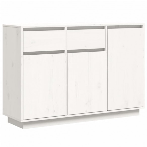 Buffet blanc 110x34x75 cm bois massif de pin