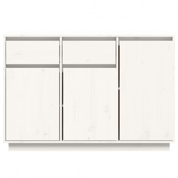 Buffet blanc 110x34x75 cm bois massif de pin