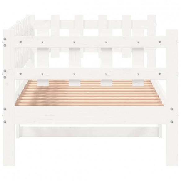 Lit de jour Blanc 90x200 cm Bois de pin massif