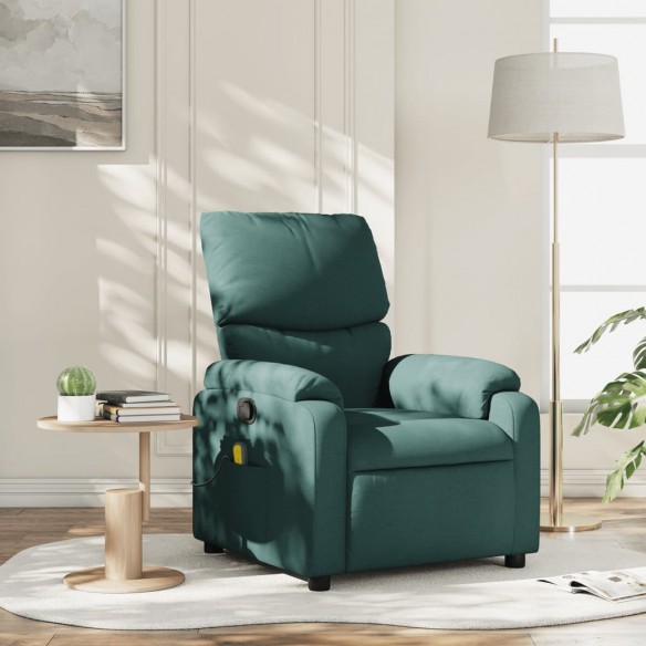 Fauteuil de massage inclinable Vert foncé Tissu