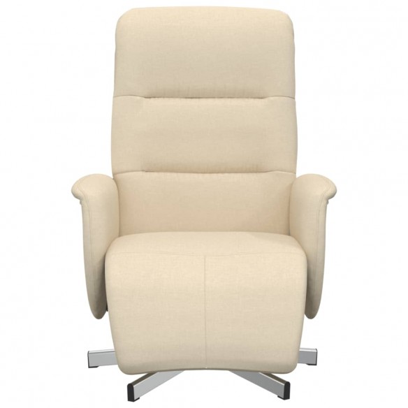 Fauteuil inclinable avec repose-pied crème tissu