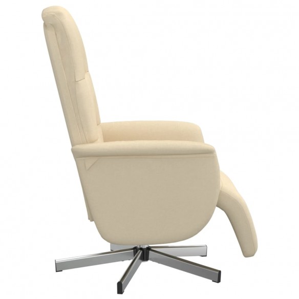 Fauteuil inclinable avec repose-pied crème tissu