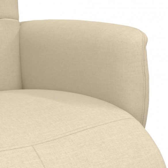 Fauteuil inclinable avec repose-pied crème tissu