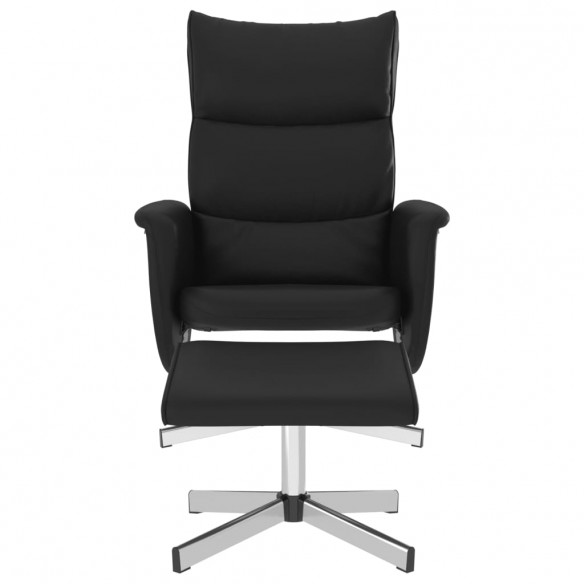 Fauteuil inclinable avec repose-pied noir similicuir