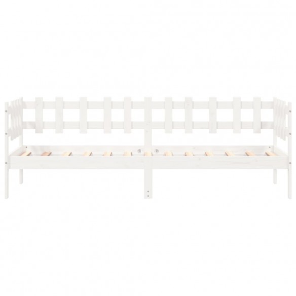 Lit de jour Blanc 80x200 cm Bois de pin massif