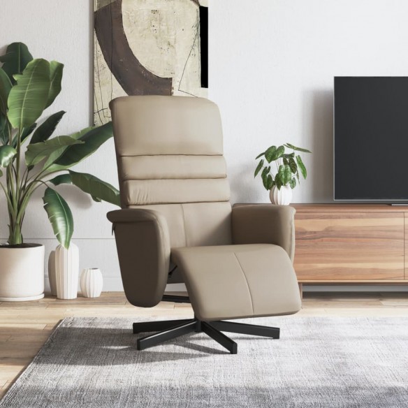 Fauteuil inclinable avec repose-pieds cappuccino similicuir