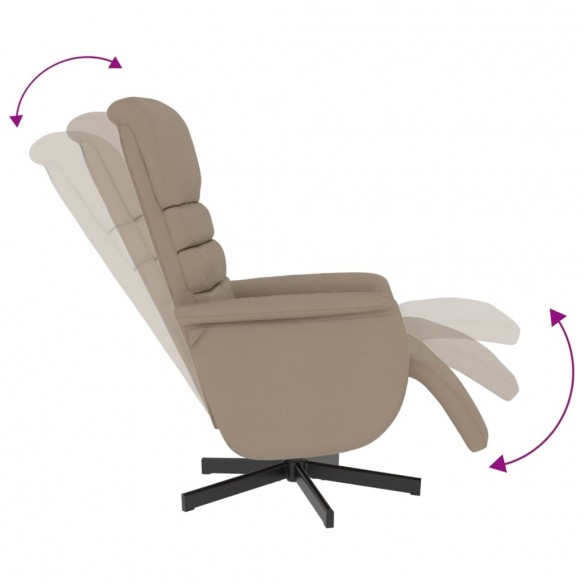 Fauteuil inclinable avec repose-pieds cappuccino similicuir