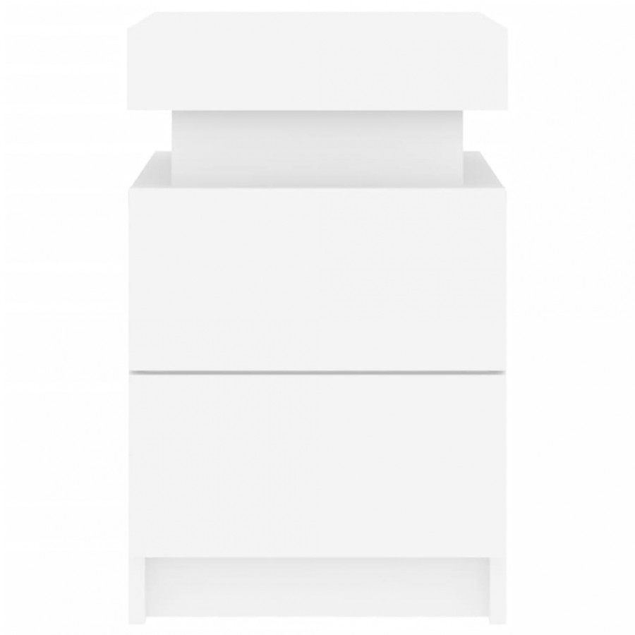 Table de chevet avec lumières LED blanc 35x39x55 cm