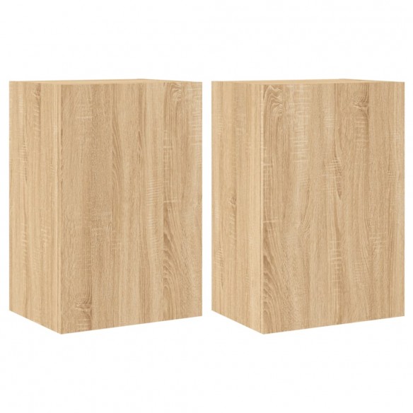 Meubles TV muraux 2 pcs chêne sonoma 40,5x30x60 cm