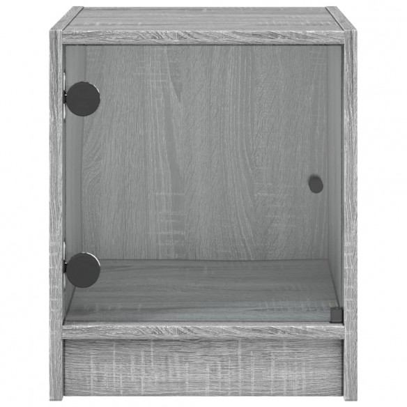 Tables de chevet et portes vitrées 2pcs sonoma gris 35x37x42cm