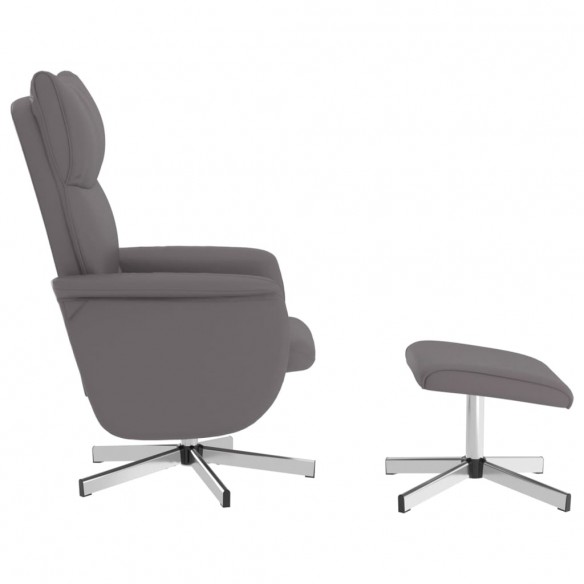 Fauteuil inclinable de massage avec repose-pied gris similicuir