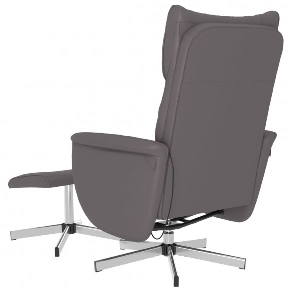 Fauteuil inclinable de massage avec repose-pied gris similicuir