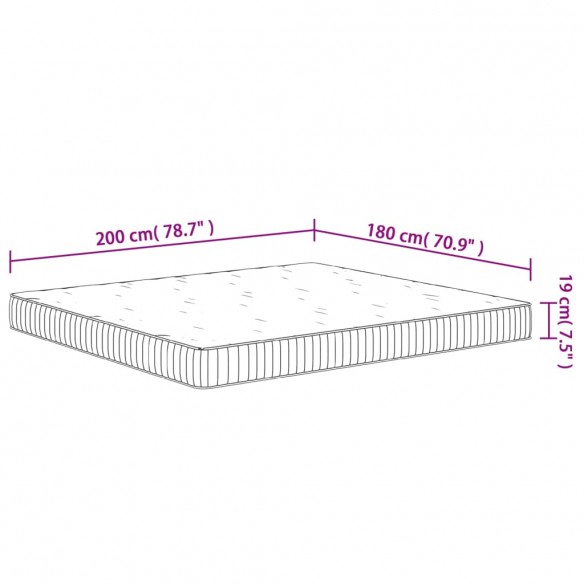 Matelas à ressorts ensachés moyen 180x200 cm