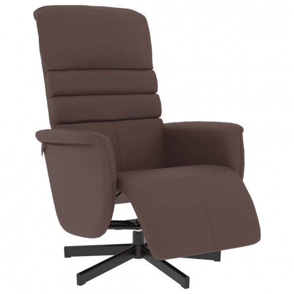 Fauteuil inclinable avec repose-pieds marron similicuir