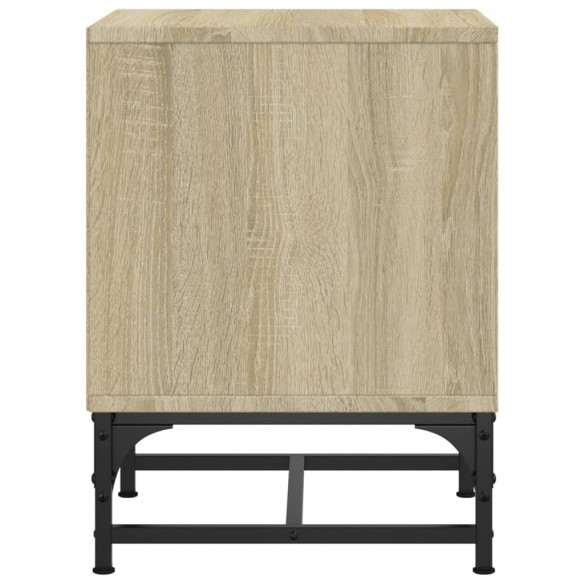 Table de chevet avec porte en verre chêne sonoma 35x37x50 cm