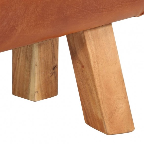 Banc de gymnastique marron 110 cm cuir véritable