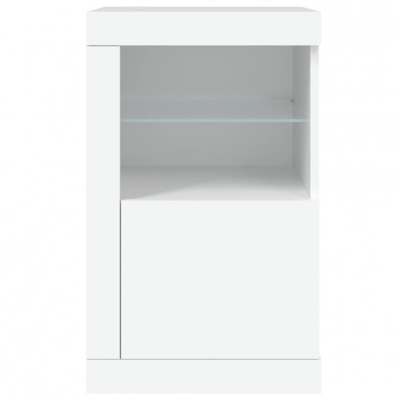 Armoire latérale avec éclairage LED blanc bois d'ingénierie