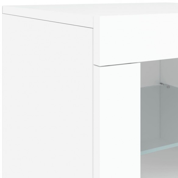 Armoire latérale avec éclairage LED blanc bois d'ingénierie