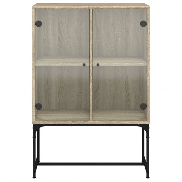 Armoire latérale avec portes en verre chêne sonoma 69x37x100 cm