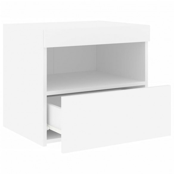 Table de chevet avec lumières LED blanc 50x40x45 cm