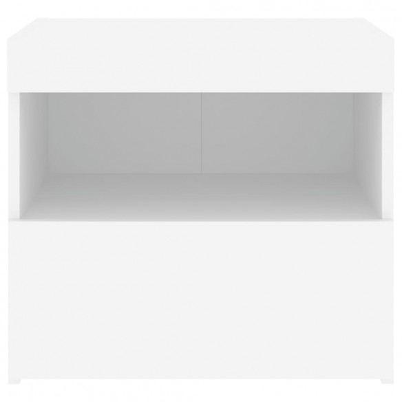 Table de chevet avec lumières LED blanc 50x40x45 cm