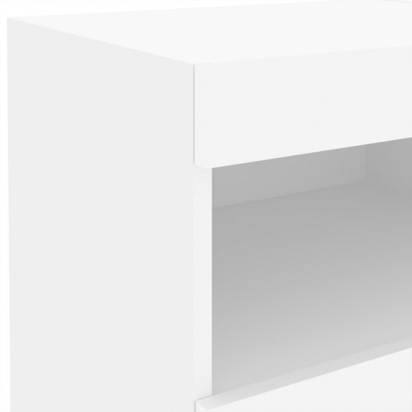 Table de chevet avec lumières LED blanc 50x40x45 cm