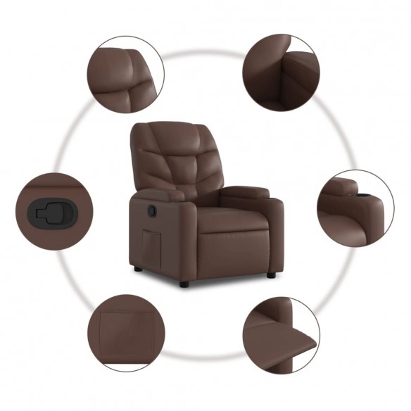 Fauteuil inclinable Marron Similicuir