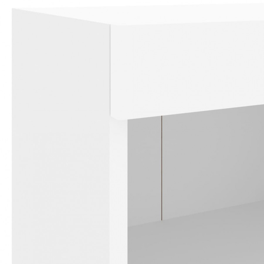 Unités murales TV avec LED 7 pcs blanc bois d'ingénierie Unités murales TV avec LED 7 pcs blanc bois d'ingénierie