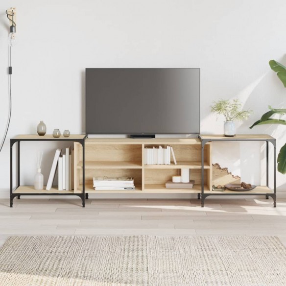 Meuble TV chêne sonoma 203x37x50 cm bois d'ingénierie