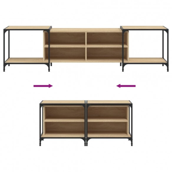 Meuble TV chêne sonoma 203x37x50 cm bois d'ingénierie