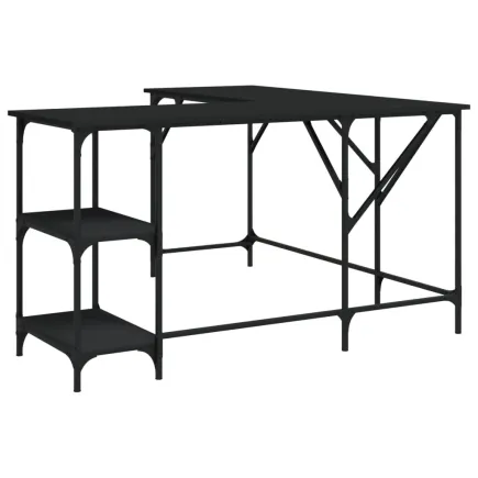 Bureau noir 139x139x75 cm bois d'ingénierie 2
