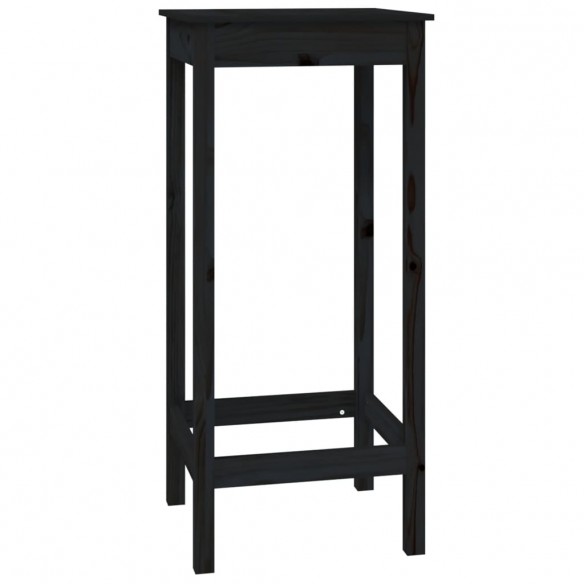 Ensemble de bar 3 pcs Noir Bois de pin massif