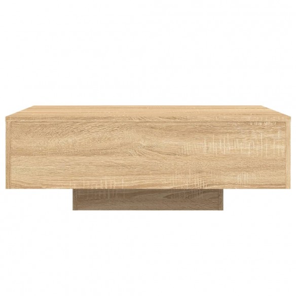 Table basse avec lumières LED chêne sonoma 85x55x31 cm